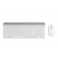 Комплект безжична клавиатура и мишка Logitech Combo MK470 Slim  бели