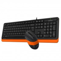 Комплект клавиатура и мишка A4TECH Fstyler F1010 USB Черен/Оранжев