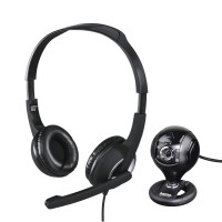 Комплект за стрийминг HAMA 139998  Слушалки с микрофон HS-P150  Камера Spy Protect 720P Черен