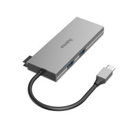 HUB USB-C Multiport 2 x USB-A USB-C HDMI SD microSD 6-портов сив