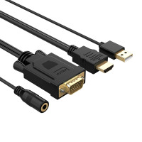 Кабел HDMI M to VGA M USB Audio Orico 5метра