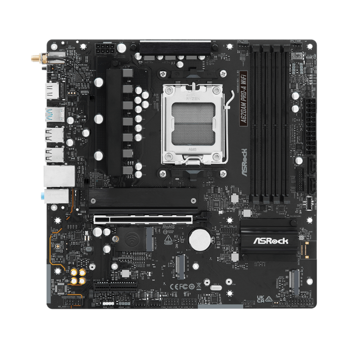 Дънна платка ASRock A620AM PRO-A WIFI sAM5 4xDDR5 M.2 WiFi+BT HDMI 2.5GLan 
