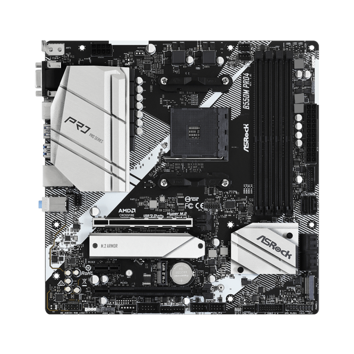 Дънна платка ASRock B550M Pro4 sAM4 4xDDR4 M.2 VGA HDMI DP mATX