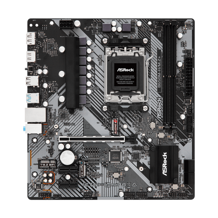 Дънна платка ASROCK B650M-H/M.2+ sAM5 2xDDR5 M.2 HDMI DP mATX