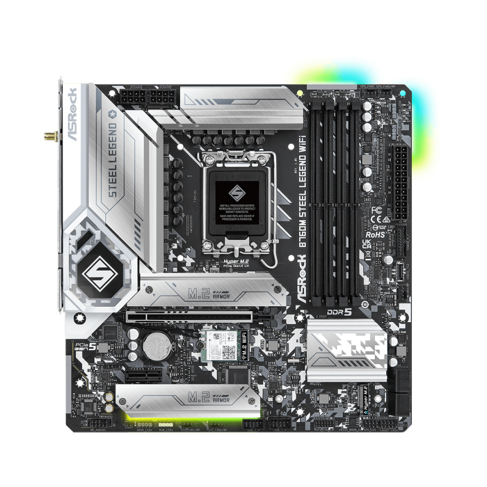 Дънна платка ASRock B760M Steel Legend WIFI s1700 4xDDR5 M.2 HDMI DP USB Type-C mATX