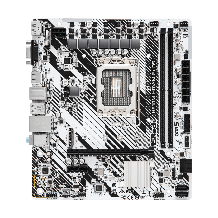 Дънна платка ASRock H610M-HDV/M.2 D5 s1700 2xDDR5 M.2 VGA HDMI DP mATX
