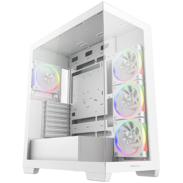 Кутия за настолен компютър DeepCool CG580 4F WH V2 Mid Tower Mini-ITX/Micro-ATX/AT Tempered Glass Mesh Panel White