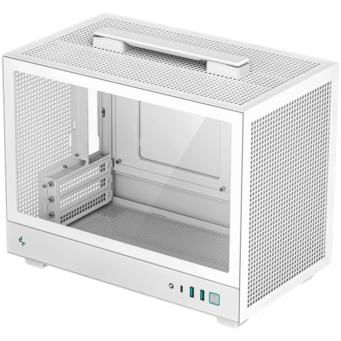 Кутия за настолен компютър DeepCool CH160 PLUS WH Mini Tower Mini-ITX/Micro-ATX Mesh Panel White