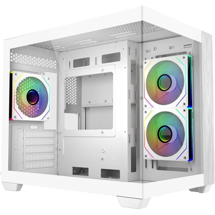 Кутия за настолен компютър CoolerMaster Elite 481 Wood - Бяла