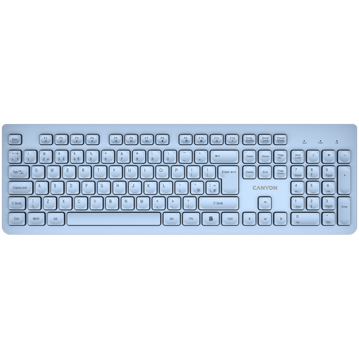 Клавиатура CANYON HKB-W01 UK/US Wireless Blue