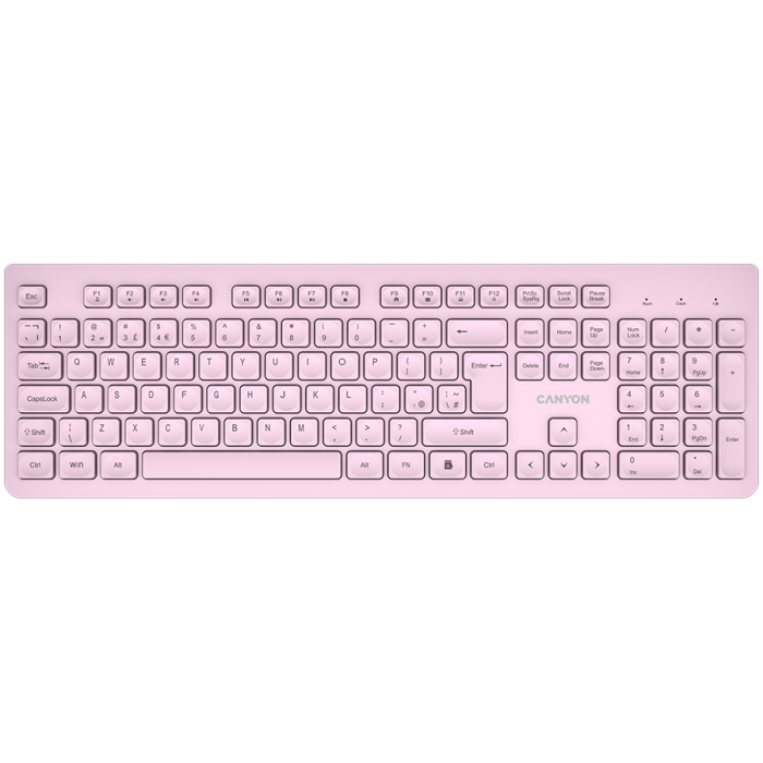 Клавиатъра CANYON HKB-W01 UK/US Wireless Pink