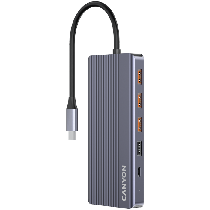 Докинг станция CANYON hub DS-16 13in1 4k USB-C Grey