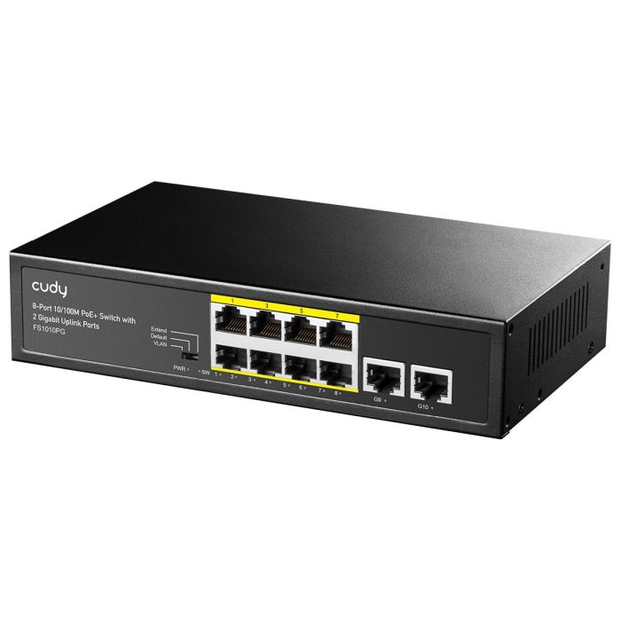 Switch Cudy FS1010PG 8 портов 10/100 PoE+ Switch 120W 2xUplink порта