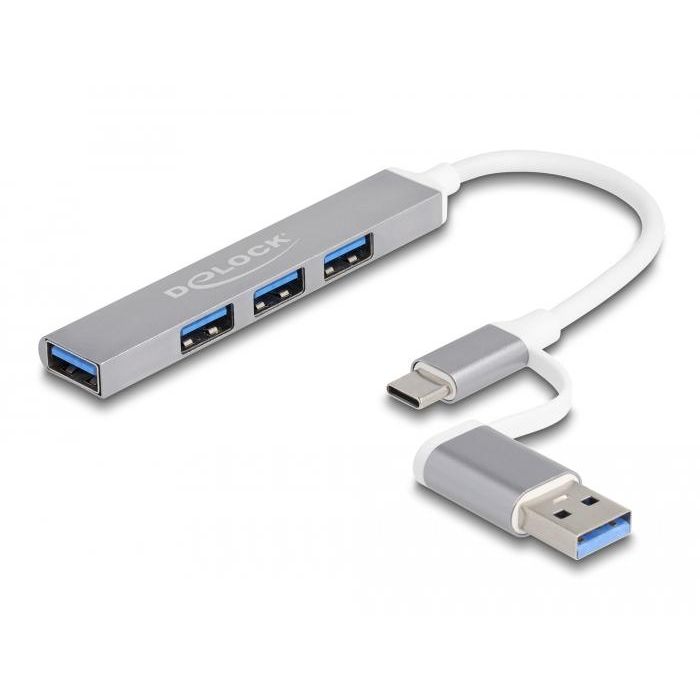 USB хъб Delock USB-C / USB-A 3x USB-A 2.0 + 1 x USB-A 5Gbps