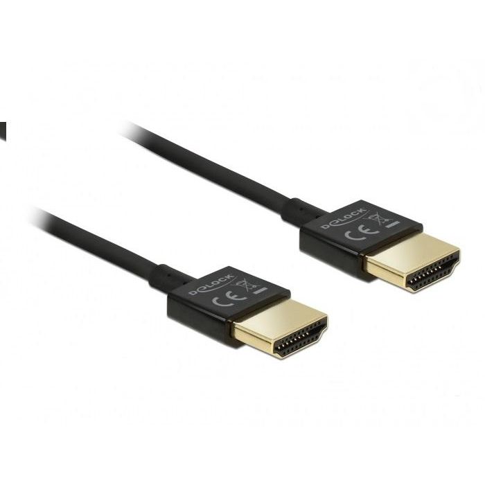 Кабел Delock HDMI-A мъжко - HDMI-A мъжко Ethernet 4K 0.5 м Черен