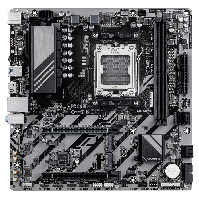 Дънна платка GIGABYTE B840M D2H sAM5 2xDDR5 2xM.2 2.5GbE LAN HDMI mATX
