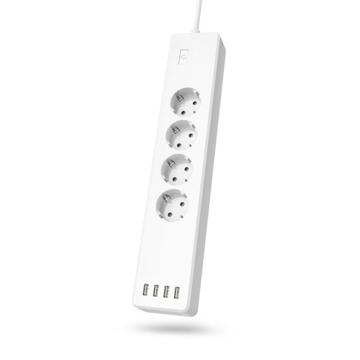 Смарт разклонител Wi-Fi 2.4Ghz 4 гнезда 4xUSB 1.7m бял