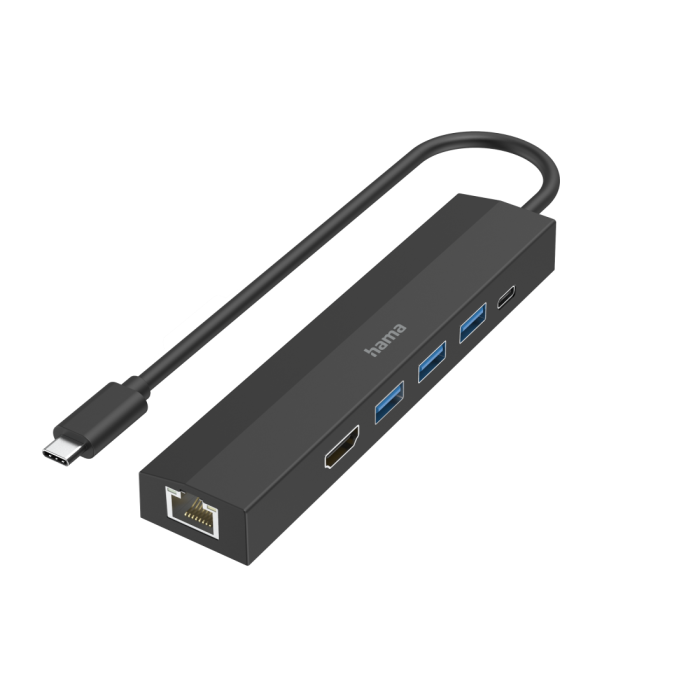 HAMA USB-C хъб мултипорт 6 порта 3xUSB-A USB-C HDMI™ LAN/Ethernet