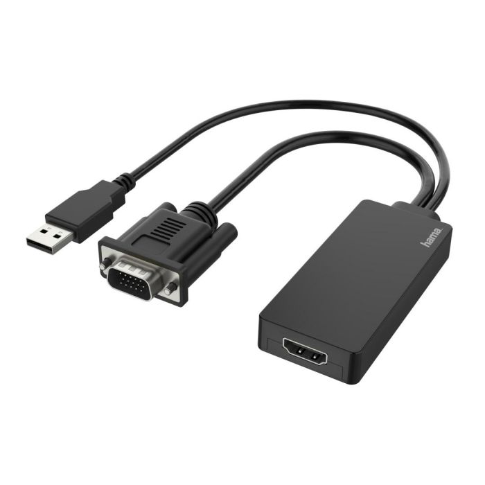 Конвертор VGA+USB мъжко-HDMI женско Full HD 1080p Черен