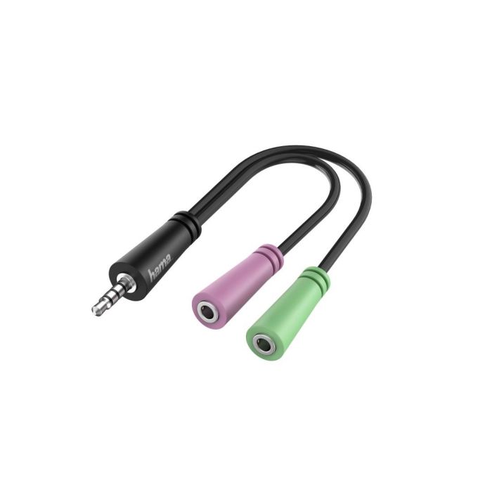 Аудио сплитер HAMA 200352 4-pin 3.5мм жак мъжко - 2х3-pin 3.5 mm женски жака