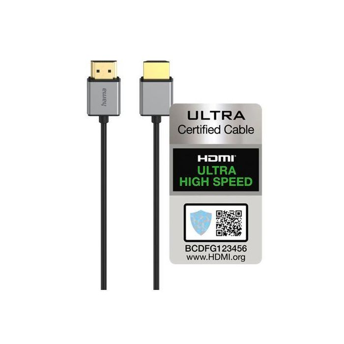 Кабел Hama ултра високоскоростен HDMI, сертифициран, 8K, алуминий, 1,5 м