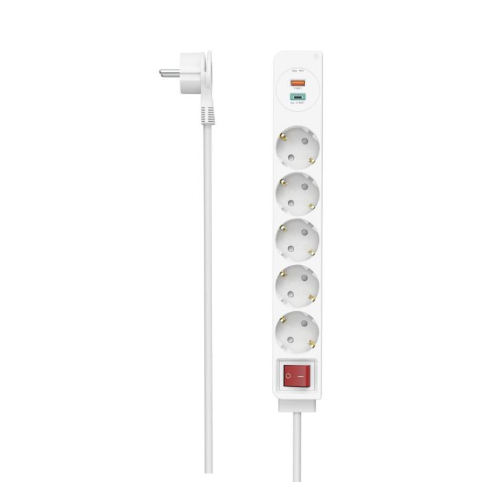 Разклонител HAMA-223186 5 гнезда 2xUSB