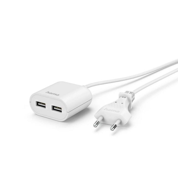 USB захранване/разклонител Hama с 1,9 м 2,4xA 2xUSB-A бяло