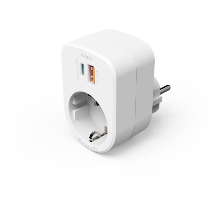 HAMA 3-мултипортов контакт 1xUSB-C PD 1x USB-A 1xШуко контакт 30W PD