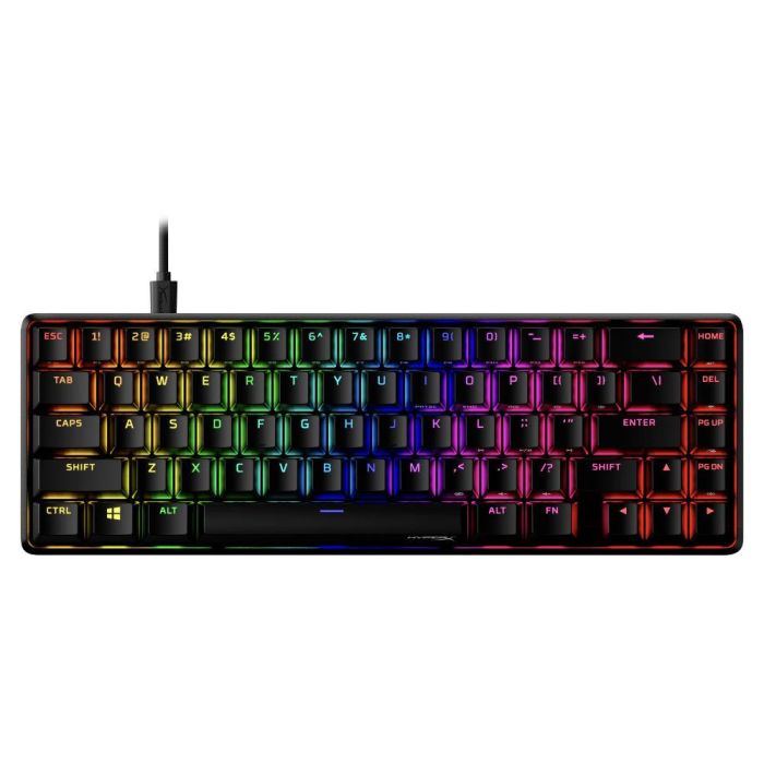 Геймърскa механична клавиатура HyperX Alloy Origins 65 HyperX Aqua суичове черен