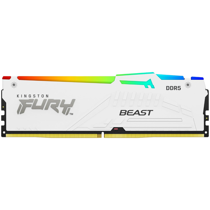 Памет Kingston 32GB 6000MT/s DDR5 CL30 DIMM (Kit of 2) FURY Beast White RGB EXPO