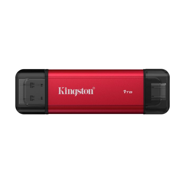Външен SSD 1TB Dual USB-A/C Kingston Portable - Black/Red