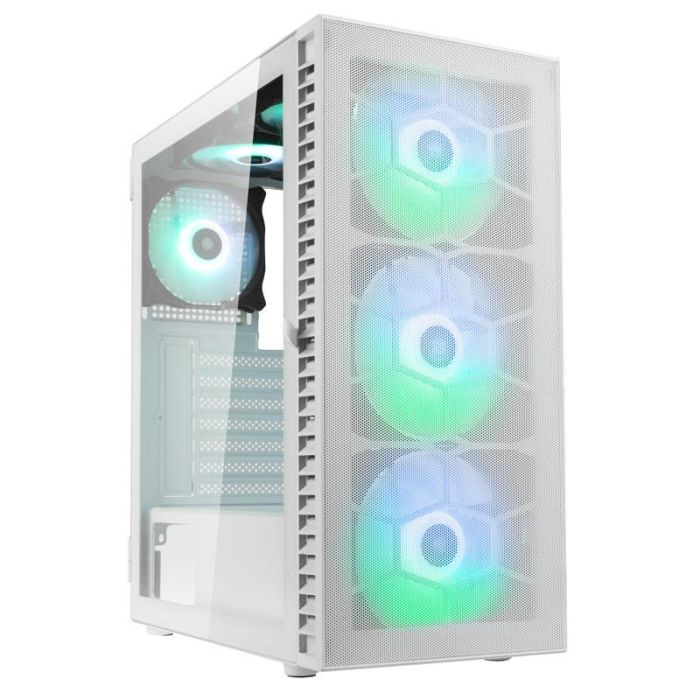 Кутия за настолен компютър Kolink Observatory HF Mesh ARGB TG Mid-Tower, Бяла