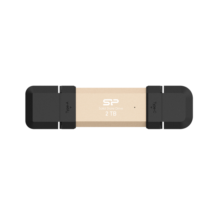 Външен SSD Silicon Power DS72 Gold 2TB USB type-C & USB3.2 read/write up to 1050 / 850 MB/s