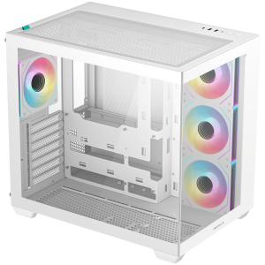 Кутия за настолен компютър DeepCool CG530 4F WH  Mid Tower  2xUSB3.0 + Type-C Gen 2  3x120mm ARGB Reverse Fan  Tempered Glass  White