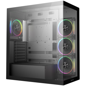 Кутия за настолен компютър DeepCool CG580 4F V2  ATX  2xUSB3.0 Type-C  3xARGB Reverse+ARGB  Tempered Glass  Mesh Panel  Black