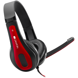 Слушалки с микрофон Canyon CNS-CHSC1BR Black/Red