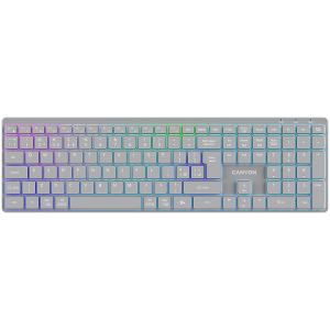 Клавиатура CANYON HKB-W11 UK/US RGB Dual Mode Wireless Grey