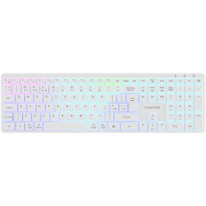 Клавиатура CANYON HKB-W11 UK/US RGB Dual Mode Wireless White