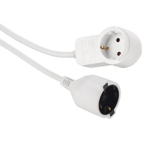 Удължителен кабел HAMA Powerplug Шуко мъжко Шуко женско Допълнителен контакт 3.0m Бял