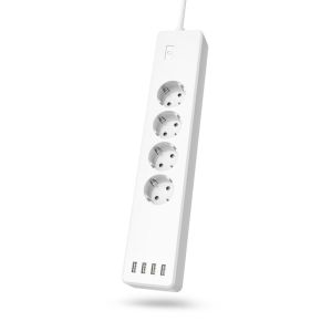 Смарт разклонител Wi-Fi 2.4Ghz 4 гнезда 4xUSB 1.7m бял