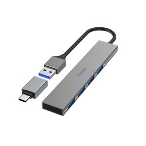 HUB USB HAMA-200141 4 порта вкл. USB-C адаптер
