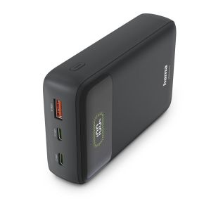 Външна батерия HAMA "PD20-W20", 20000 mAh, 3 изхода: 2 x USB-C, USB-A, Бързо зареждане