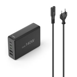 Зарядна станция HAMA 140 W, GaN, Fast Charger, 3 x USB-C, 2 x USB-A, PD