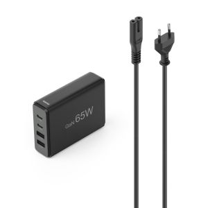 Зарядна станция HAMA 65 W, GaN, Fast Charger, 2 x USB-C, 2 x USB-A, PD