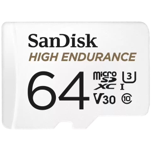 Карта памет SANDISK High Endurance microSDXC 64GB + SD Adapter Full HD / 4K videos up to 100/40 MB/s Read/Write speeds C10 U3 V30