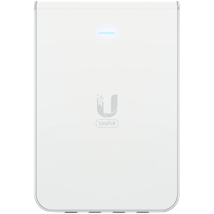Точка за достъп UBIQUITI UniFi6 In-Wall. Wall-mounted WiFi 6 access point with a built-in PoE switch.